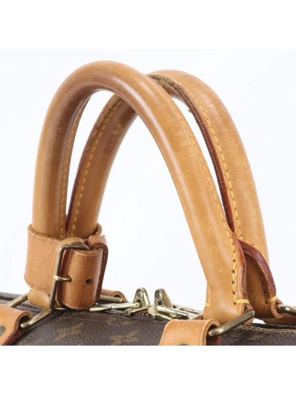 Louis Vuitton Monogram Keepall 50 Leather Boston Bag Tote Carry